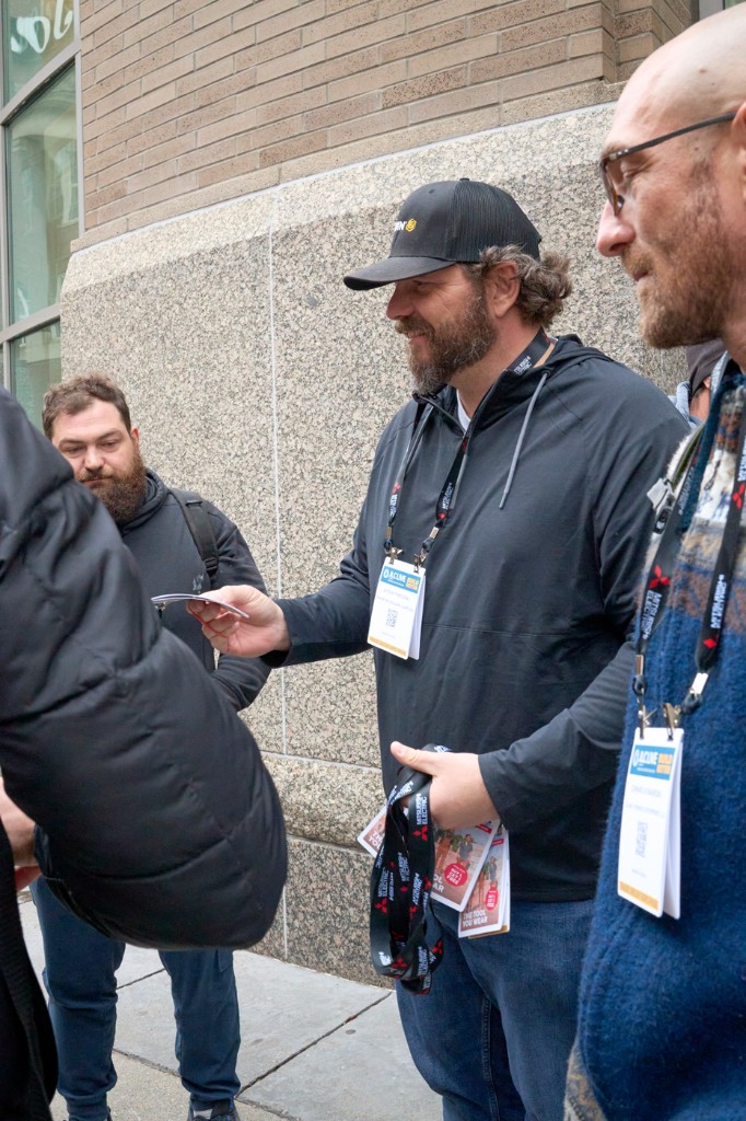 Marvin booth and hanging brand signage