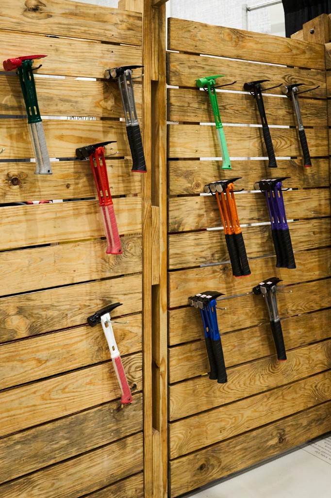 Timber frame exhibit in the convention hall